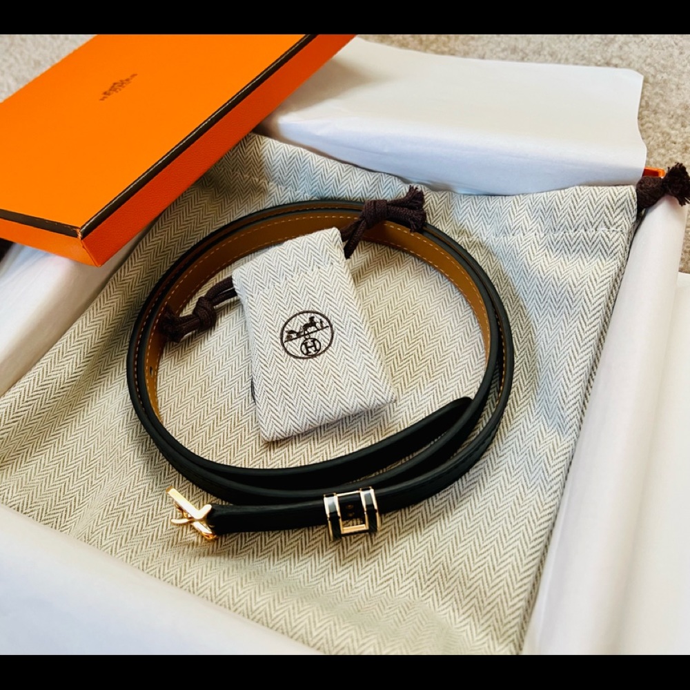 HERMES Pop H 15 belt Rose gold Size: 80